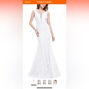 Elegant White Lace Women Dress sz 10 NWT Mermaid Wedding Dress